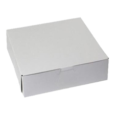 8X8X2 WH882 WHITE CAKE BOX LOCKING CORNERS 250/CS