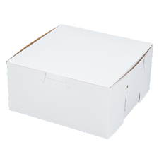 9x9x4 WHITE CAKE BOX LOCKING CORNERS 200/CS BOXIT 994B-261