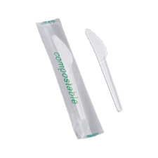 CPW-K3-1 WRAPPED COMPOSTABLE
KNIFE WHITE 6.5&quot; 750/CS