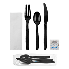 U2204B KARAT BLACK PS CUTLERY KIT HW F/K/S/NAP/S&amp;P 250/CS