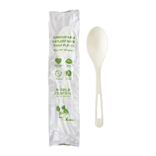TPLA 6" SPOON WRAPPED 750/CS  COMPOSTABLE SP-PS-I