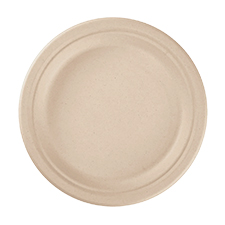 KARAT EARTH 9&quot; BAGASSE ROUND  PLATE NATURAL PFAS FREE 