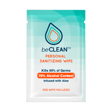 BC-WIPE-101 BECLEAN PERSONAL SANITIZING WIPE 75% ALCOHOL