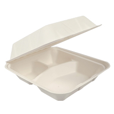 PLA-NN-83 8&quot; NATURE NOW
3-COMP MOLDED FIBER HINGE
TRAY 2/75&#39;S PLA LINED
COMPOSTABLE #80360