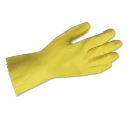 RUBBER GLOVE 8440S SMALL YELLOW FLOCK LINED