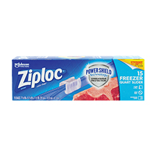 * 02256 ZIPLOC QUART SIZE FREEZER EZ ZIPPER STORAGE BAG