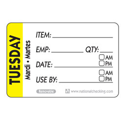 TUESDAY TRILINGUAL LABEL DATE
USE BY REMOVABLE 500/RL