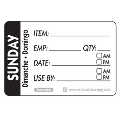 SUNDAY TRILINGUAL LABEL DATE
USE BY REMOVABLE 500/RL